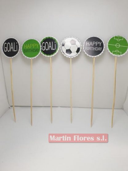 Brocheta decoración 6u deportes fútbol