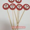 Brocheta decoración 6u Minnie roja