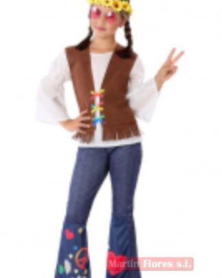 Disfraz hippie chaleco niña