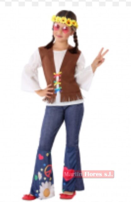 Disfraz hippie chaleco niña