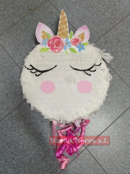 Piñata 3D cabeza  Unicornio redonda