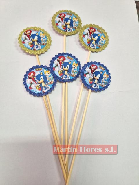 Brocheta decoración 6u video juego Sonic - Imagen 2