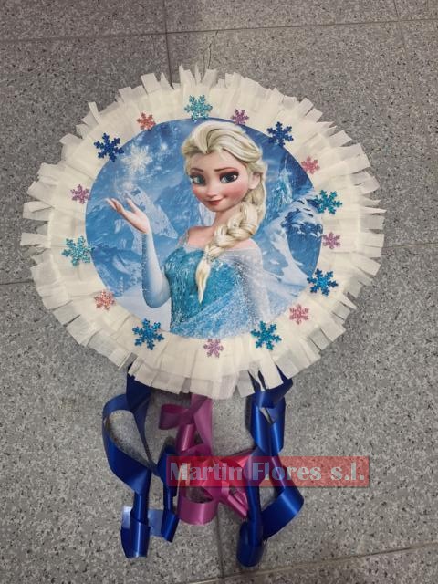 Piñata 3d princesa Frozen redonda