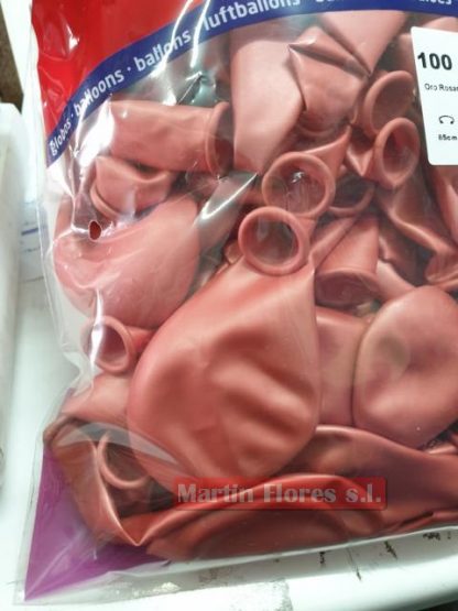 Bolsa globo metalizado Oro rosado - Imagen 3
