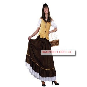 Disfraz tabernera medieval mostaza