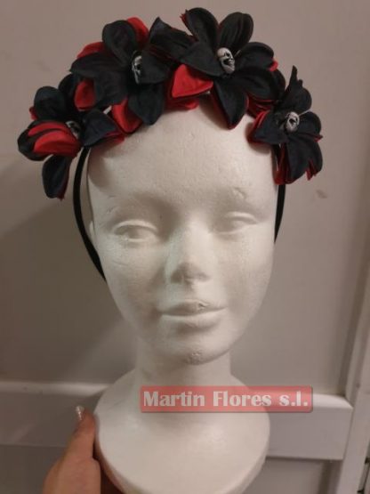 Diadema mini flores calavera catrina