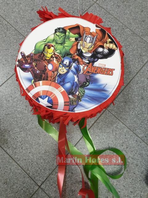 GENERICO Piñata Redonda Avengers Superhéroes para Cumpleaños
