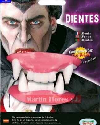 Dentadura colmillos vampiro doble