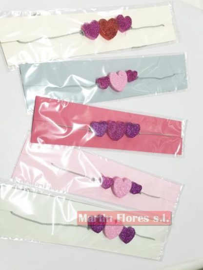 Liquidación pulseras corazones purpu 6u