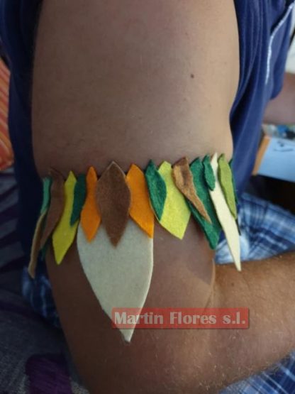 Brazalete, collar hojas indio o africano - Imagen 3