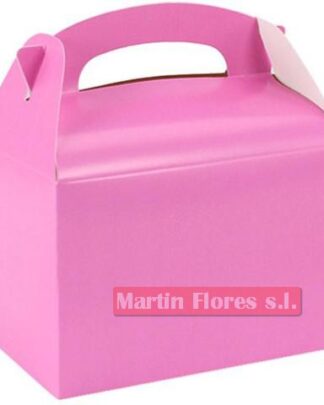 Caja merienda rosa lisa