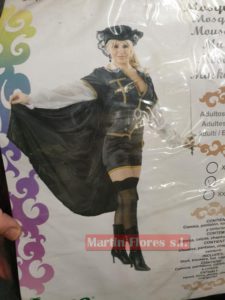Disfraz mosquetera negra corta