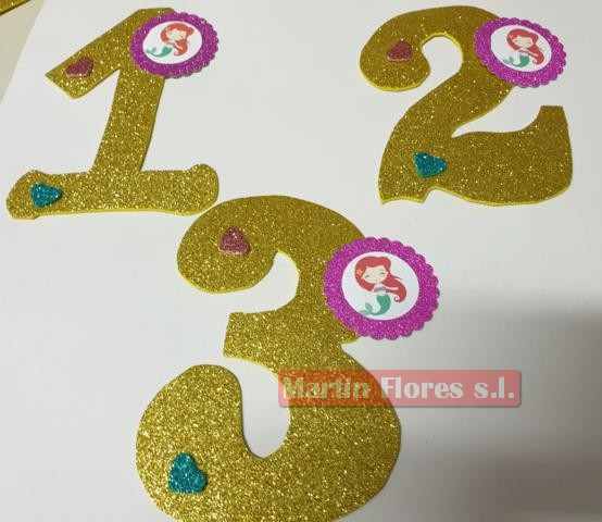 Número decoración tarta Sirena en Sevilla para decorar tu fiesta