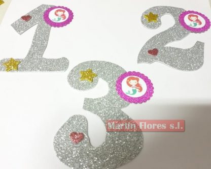 Número decoración tarta Sirena - Imagen 2