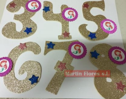 Número decoración tarta Sirena - Imagen 4