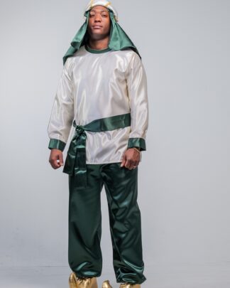 Disfraz paje beduino Bla/verde Adulto