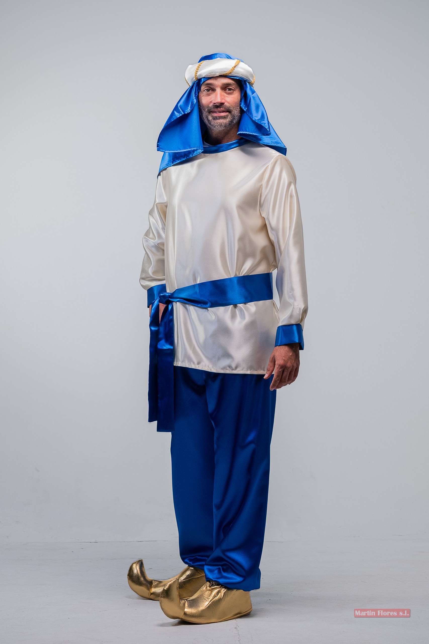 Disfraz paje beduino BL/azul Adulto