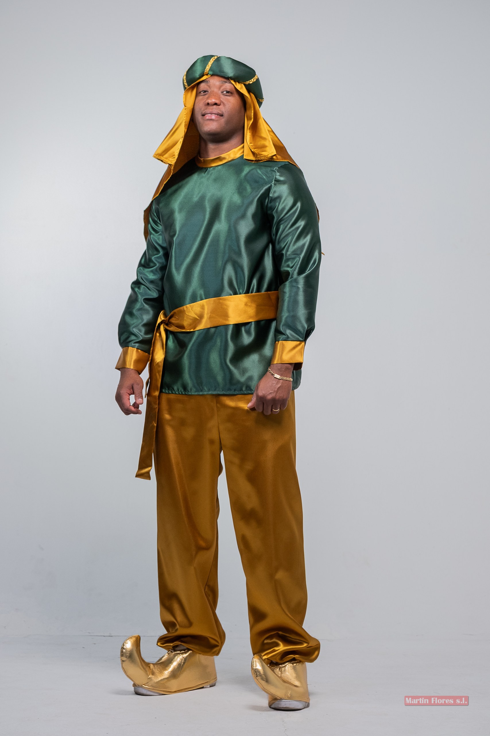 Disfraz paje beduino verde Adulto