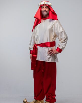 Disfraz paje beduino BL/rojo Adulto