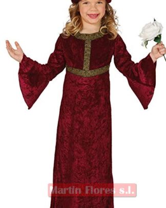 Disfraz dama medieval granate Guir