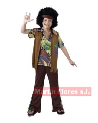 Disfraz hippie marrón niño