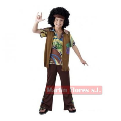 Disfraz hippie marrón niño