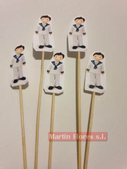 Brocheta figura decoración comu niño marinero