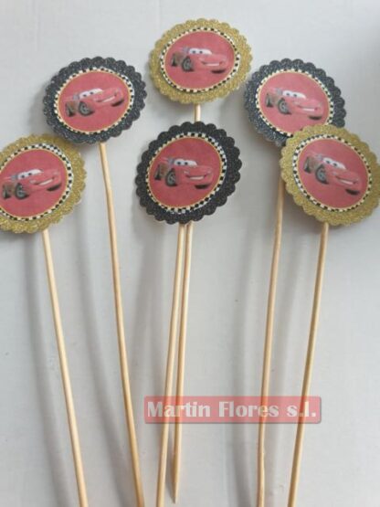 Brocheta decoración 6u coches  Cars - Imagen 2