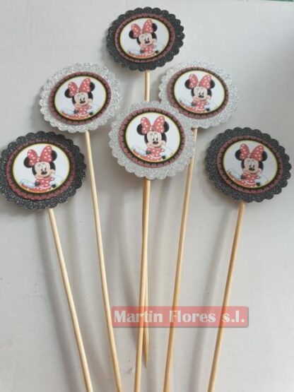 Brocheta decoración 6u Minnie roja - Imagen 3