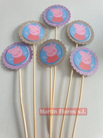 Brocheta decoración 6u Peppa Pig - Imagen 2
