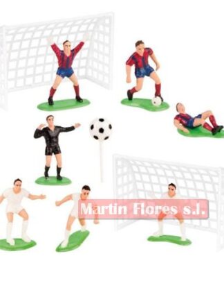 Decoración-tarta-jugadores-futbol-porterias