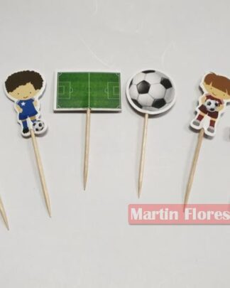 Pick decoración tarta fútbol