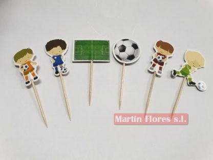 Pick decoración tarta fútbol