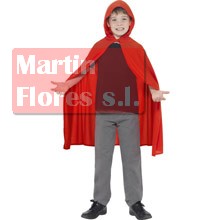 Capa roja con capucha infantil