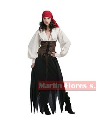 Disfraz bucanera pirata falda larga