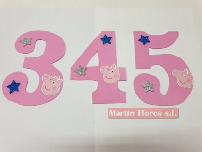 Letra decorativa 1u número tarta Peppa pig - Imagen 3