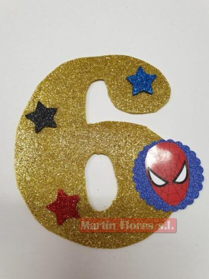 Número decoración tarta Spiderman - Imagen 2