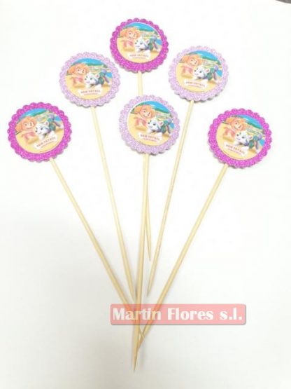 Brocheta decoración 6u fiesta patrulla canina - Imagen 2