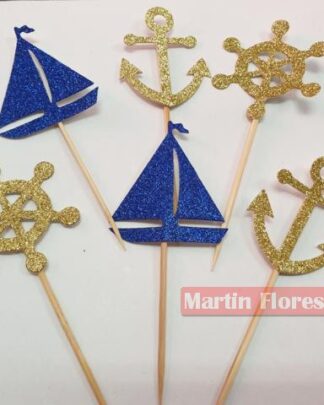 Mini pick decoración 6u marinero