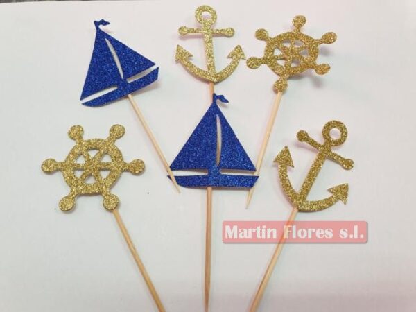 Mini pick decoración 6u marinero