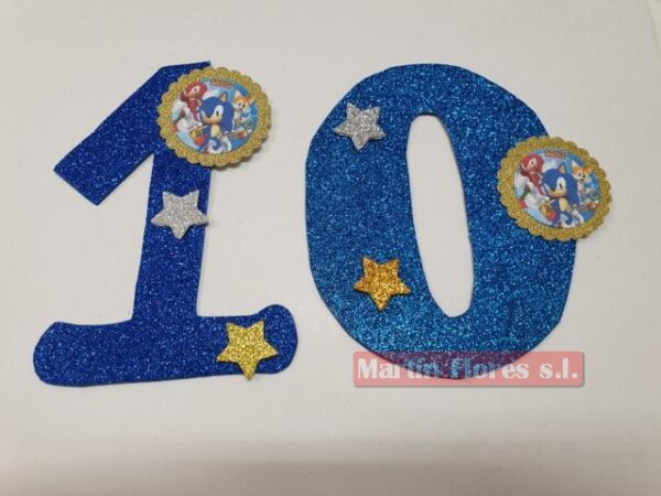 Número decoración tarta Sonic - Imagen 2