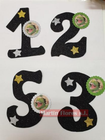 Número decoración tarta Dinosaurios - Imagen 2