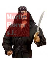 Camisa negra pirata hombre