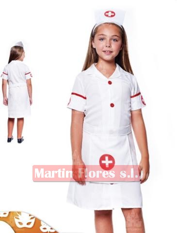 Disfraz enfermera blanca roja