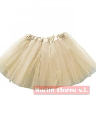 Falda tutu tul crema camel