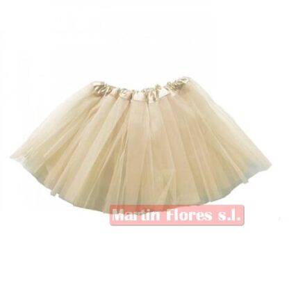 Falda tutu tul crema camel