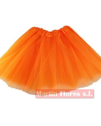 Falda tutu tul naranja