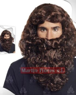 Peluca y barba marrón rey Pty