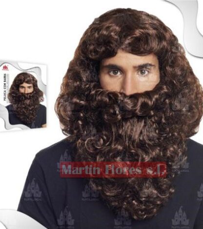 Peluca y barba marrón rey Pty