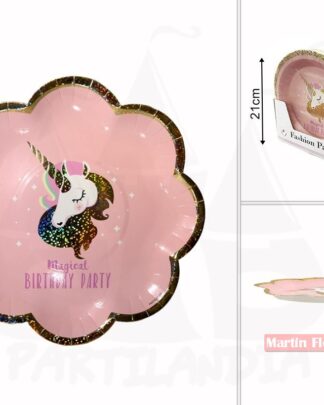 Plato unicornio Glam 6u